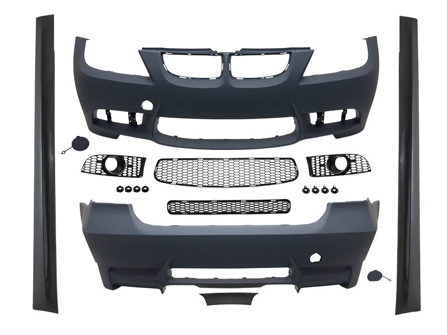 BMW 3 Serisi E90 2004-2012 M3-STYLE Gövde Kiti Sis Delikli Çift Egzoz Çıkışlı Marşpiyeli | WENDER BA0902102