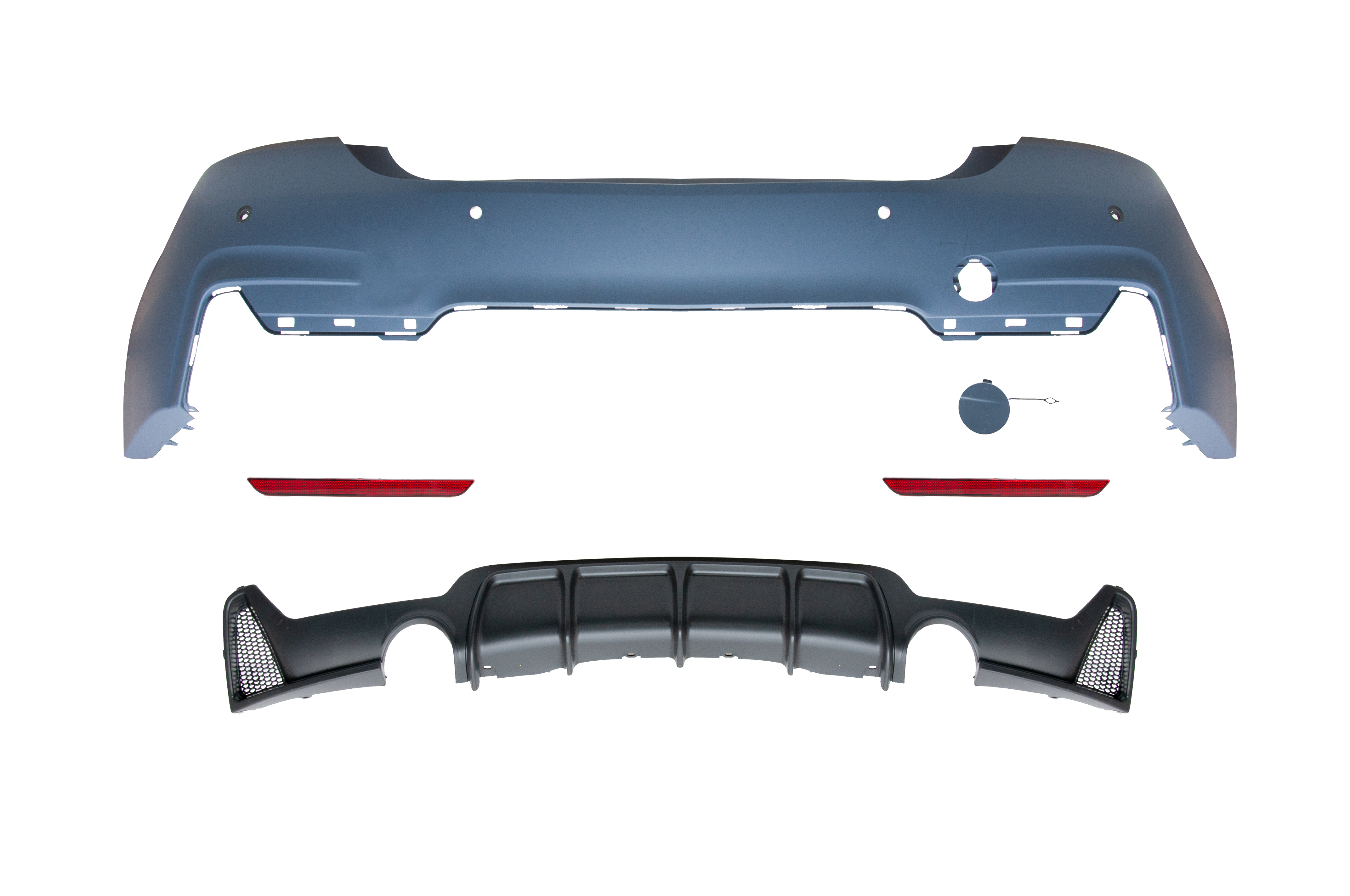 BMW 4 Serisi F36 2014-2018 M-Tech Komple Tampon Arka PDC'li Çift Egzoz Çıkışlı | WENDER BA51128060889S2
