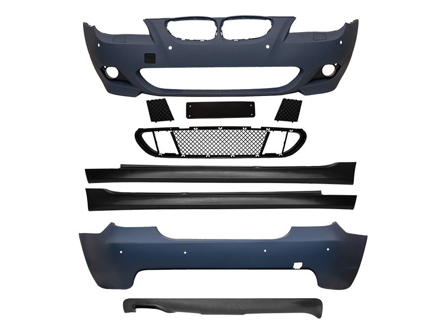 BMW 5 Serisi E60 2001-2010 M-Tech Gövde Kiti Far Yıkamalı PDC'li Ön/Arka 24mm Çift Egzoz Çıkışlı Marşpiyeli | WENDER BA0602101