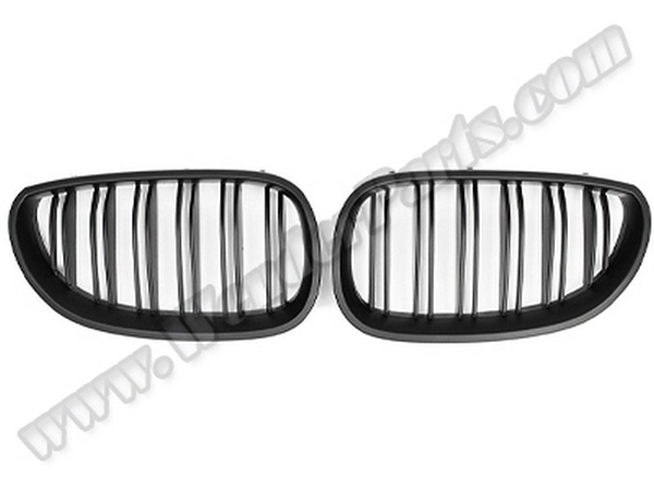 BMW 5 Series E60 2001-2010 Grille Set Piano Black Dual Slats