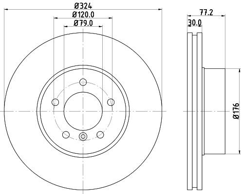 BMW 5 Serisi E61 Fren Diski Havalı Ön | HELLA 8DD 355 109-921