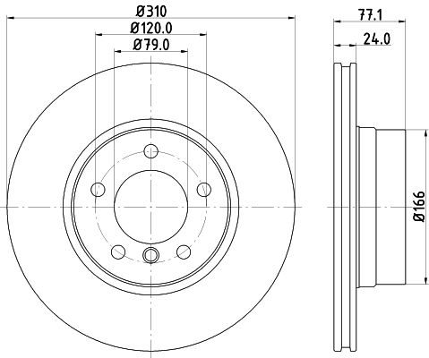 BMW 5 Serisi E60 Fren Diski Havalı Ön | HELLA 8DD 355 128-101