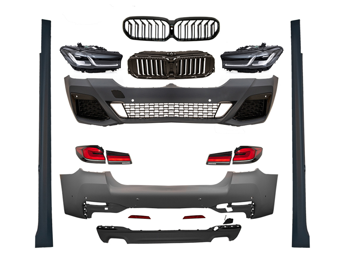 BMW 5 Serisi G30 2016-2018 M-Tech- LASER-LIGHT (Black-Line) Gövde Kiti [DONUSUM => G30-LCI] PDC Ön/Arka Çift Egzoz Çıkışlı Marşpiyeli Panjur Far/Stop | WENDER BA2302213