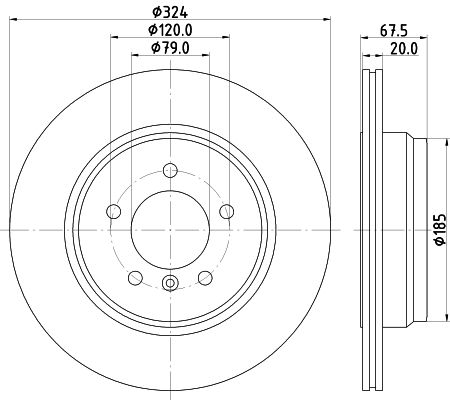 BMW 7 Serisi E65 Fren Diski Havalı Arka | HELLA 8DD 355 110-021