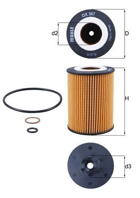 BMW 5 Serisi E60 545i N62 Yağ Filtresi | MAHLE OX 367D