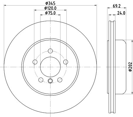BMW 5 Serisi F10 Fren Diski Havalı Arka | HELLA 8DD 355 132-501