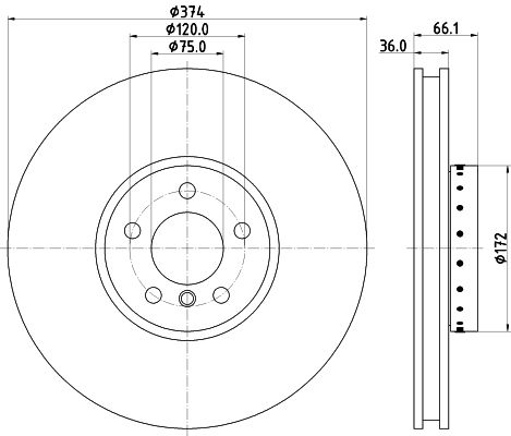 BMW 7 Serisi F01 Fren Diski İki Parçalı Ön | HELLA 8DD 355 120-711