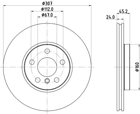 BMW X1 Serisi F48 Fren Diski Havalı Ön | HELLA 8DD 355 125-351