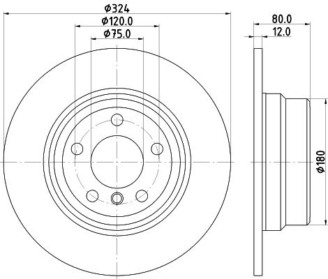 BMW X5 Serisi E53 Fren Diski Havasız Arka | HELLA 8DD 355 107-771