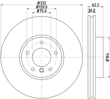 BMW X5 Serisi E70 Fren Diski Havalı Ön | HELLA 8DD 355 117-731