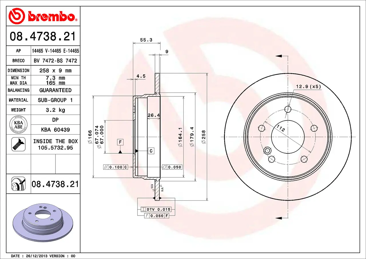 Mercedes C Serisi W202 C 200 CDI Ön ve arka Fren Diski | BREMBO 08473821
