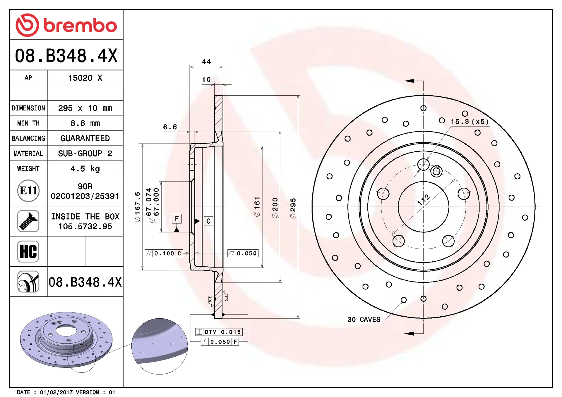 Mercedes B Serisi W246 B 180 Arka Fren Diski | BREMBO 08B3484X