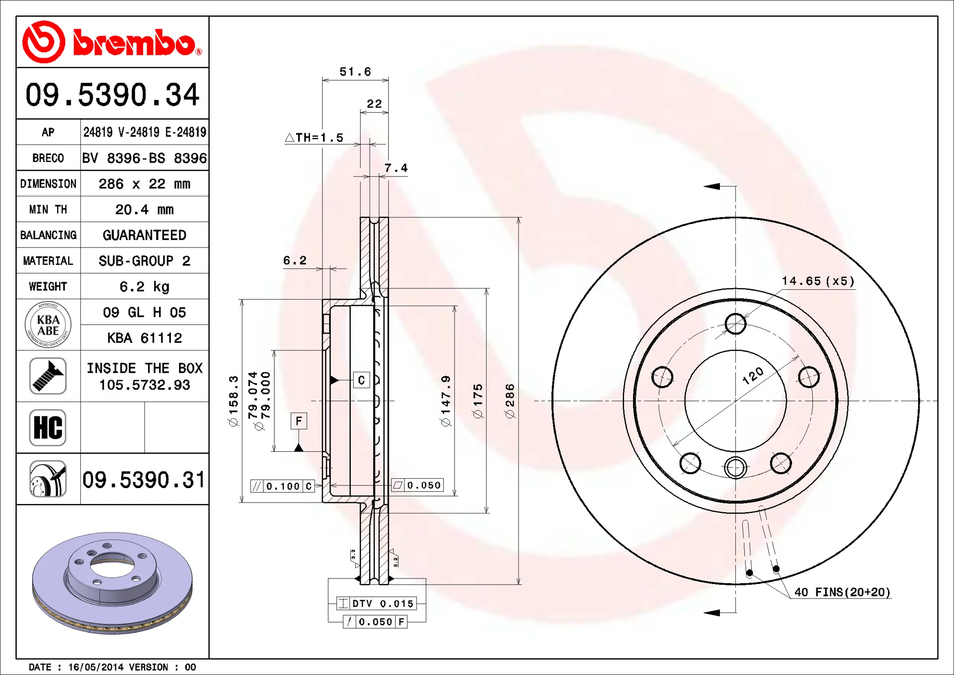BMW 3 Serisi E46 316 ti Ön Fren Diski Havalandırmalı | BREMBO 09539031