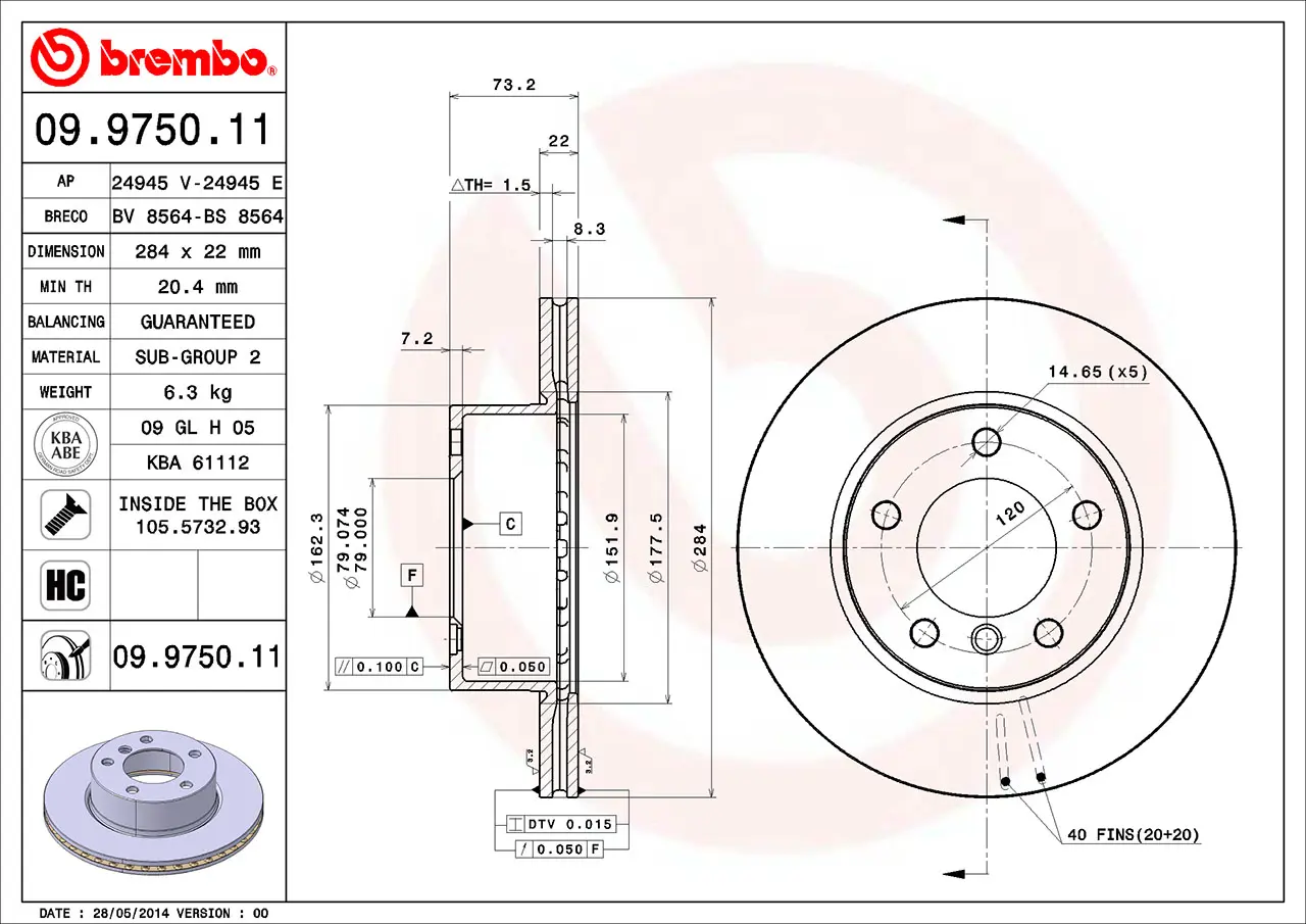 BMW 1 Serisi E87 116 i Ön Fren Diski Havalandırmalı | BREMBO 09975011
