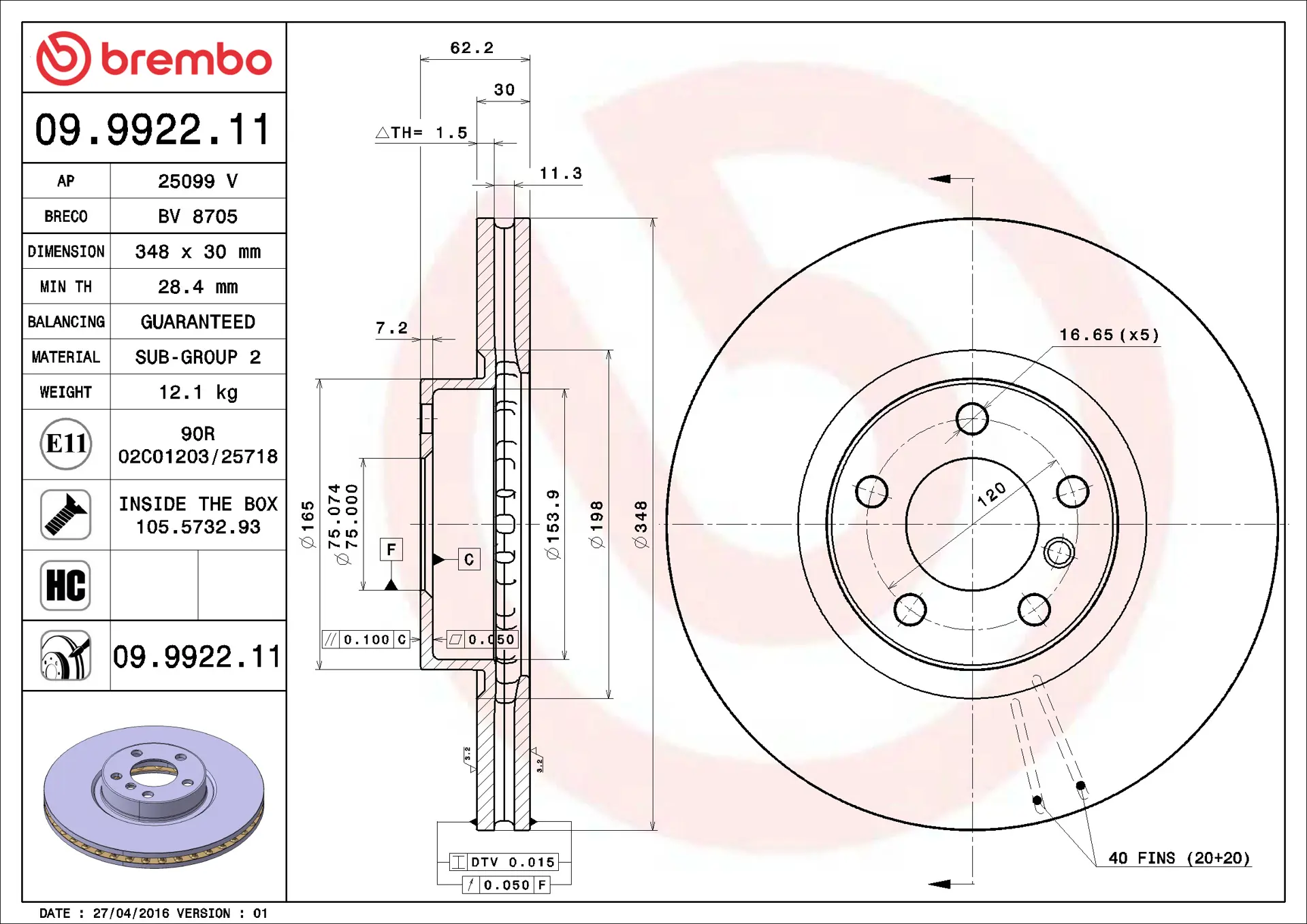 BMW X5 Serisi E70 3.0 si Ön Fren Diski Havalandırmalı | BREMBO 09992211