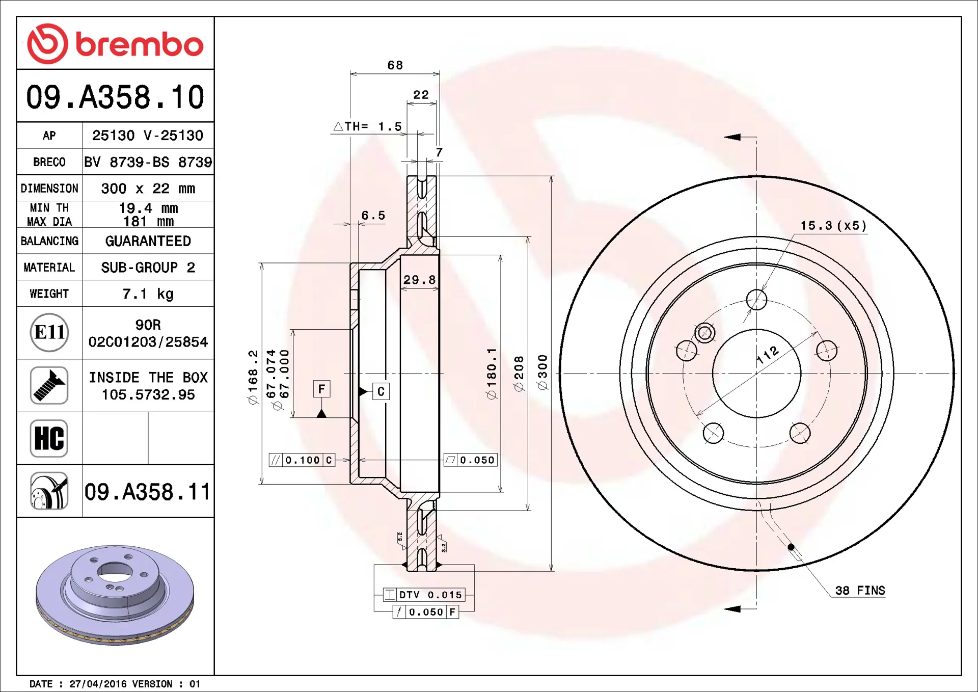 Mercedes CLS Serisi W219 CLS 300 Arka Fren Diski Havalandırmalı | BREMBO 09A35810