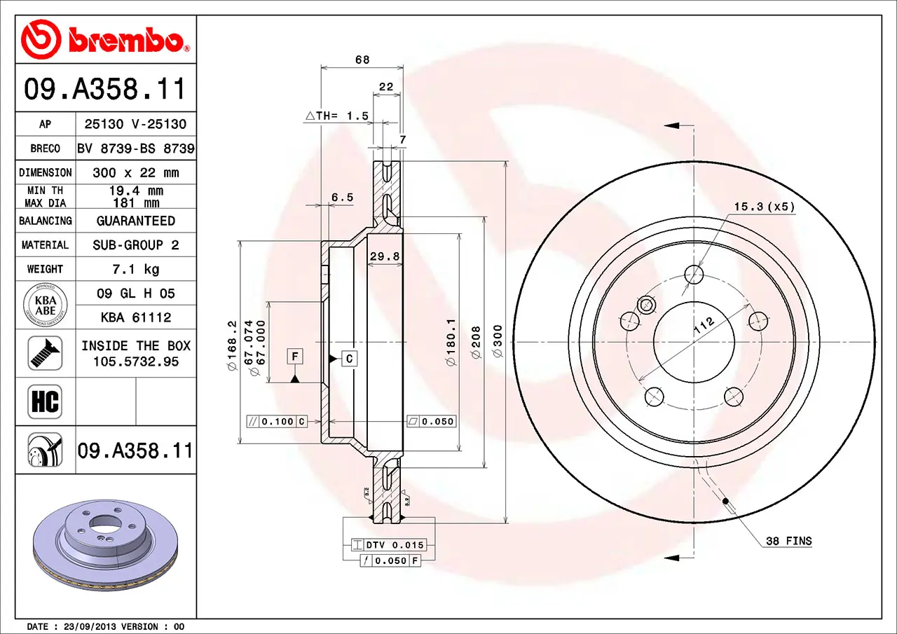 Mercedes CLS Serisi W219 CLS 300 Arka Fren Diski Havalandırmalı | BREMBO 09A35811