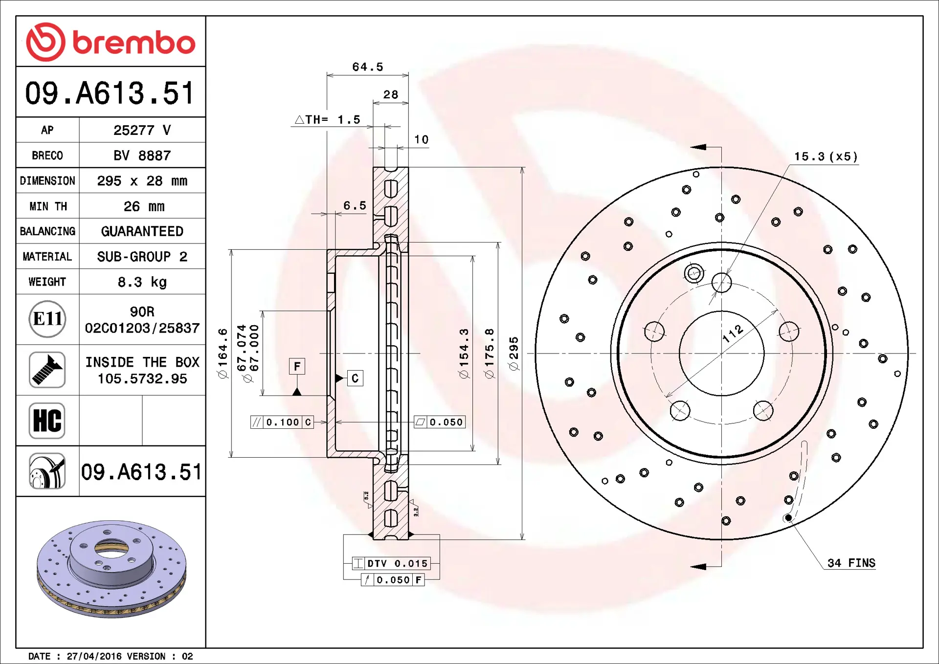 Mercedes C Serisi W204 C 180 CDI Ön Fren Diski Havalandırmalı | BREMBO 09A61351