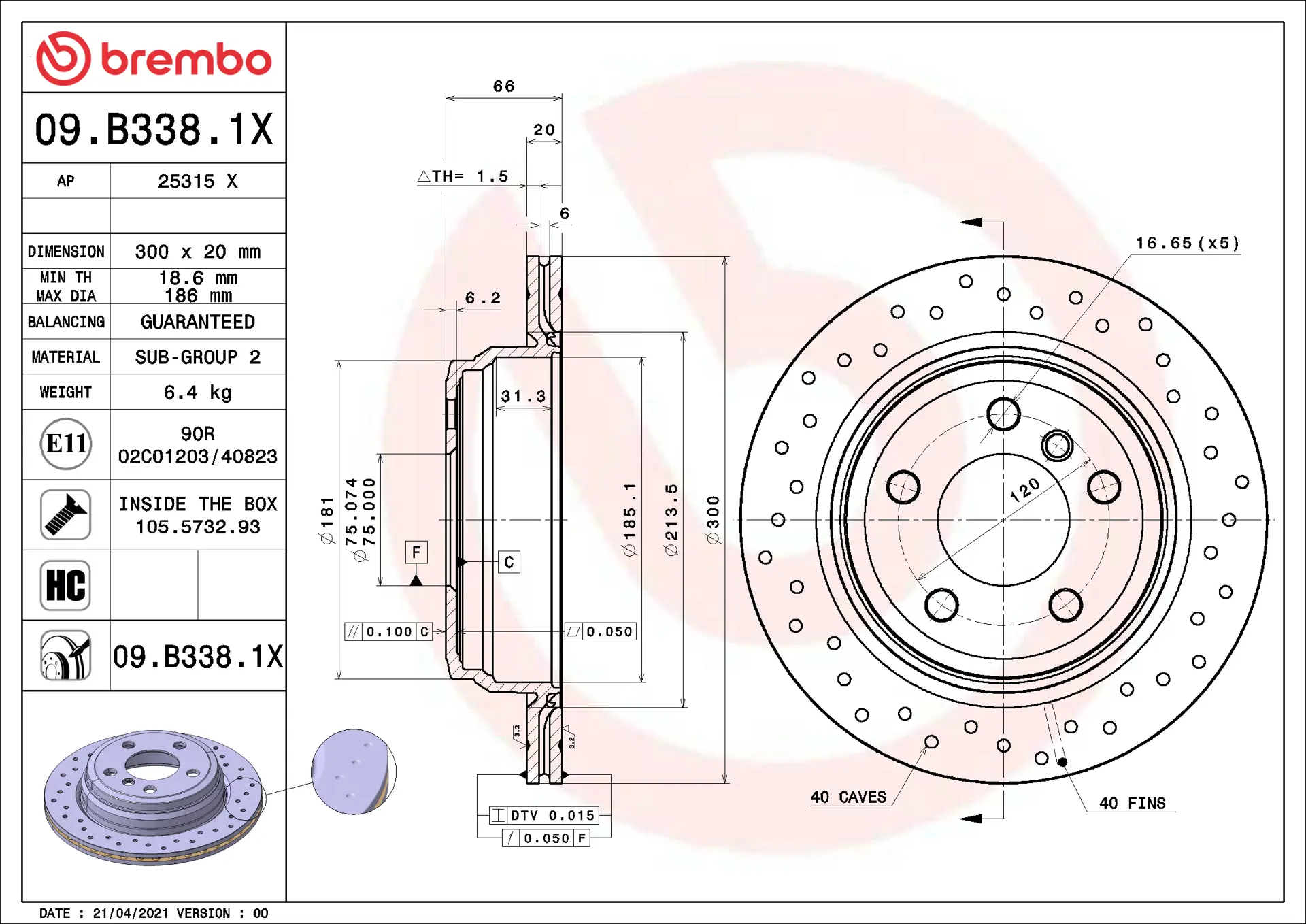 BMW 3 Serisi F80 318 d Arka Fren Diski Havalandırmalı | BREMBO 09B3381X