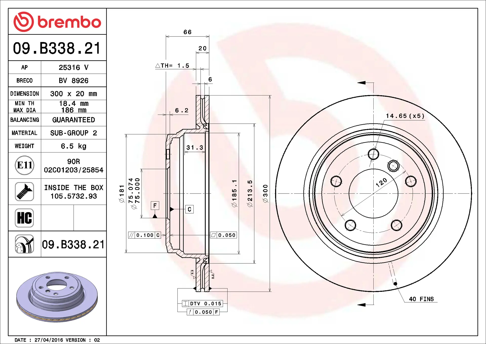 BMW 3 Serisi E92 320 d Arka Fren Diski Havalandırmalı | BREMBO 09B33821