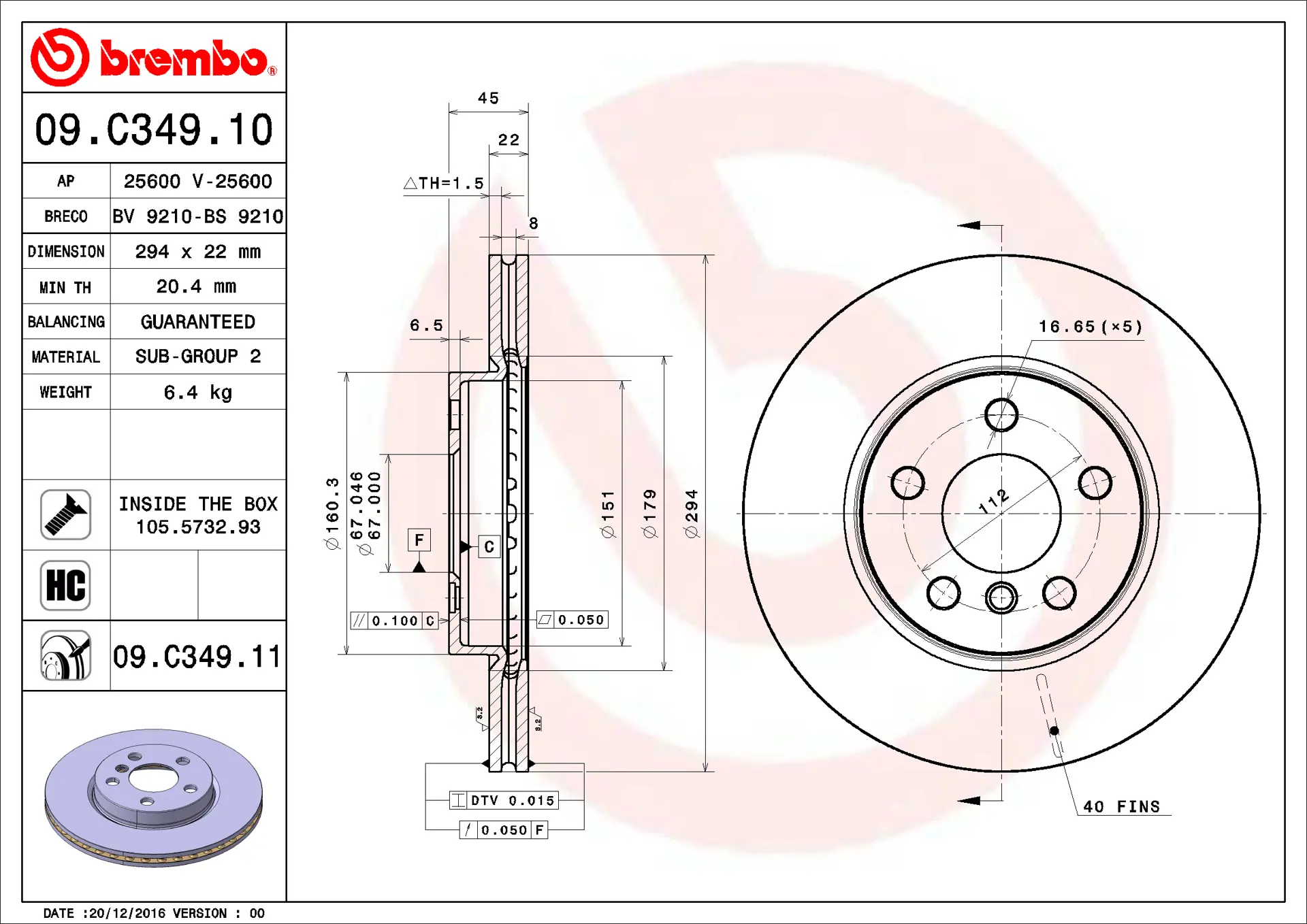 BMW X2 Serisi F39 sDrive 16 d Ön Fren Diski Havalandırmalı | BREMBO 09C34911