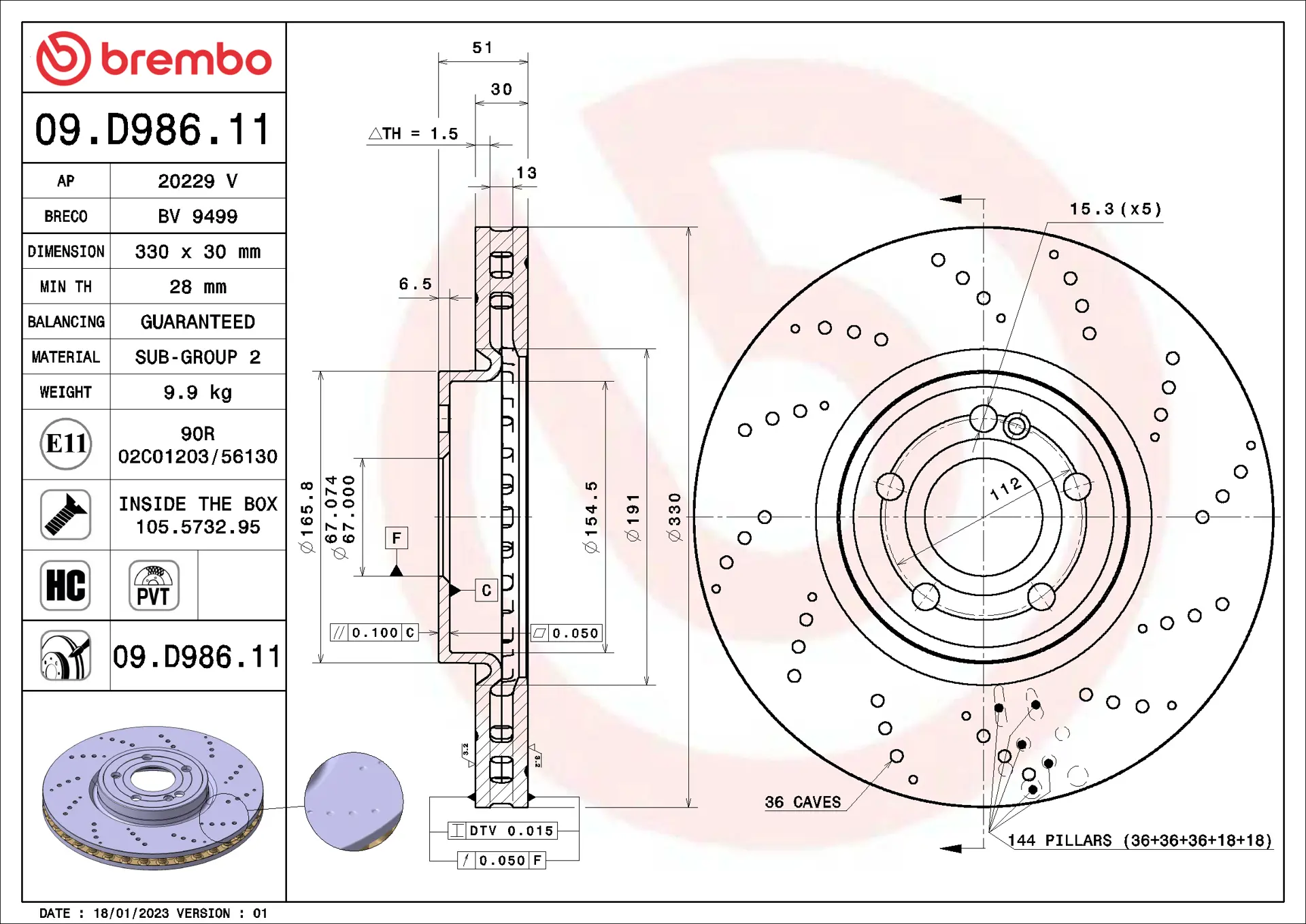 Mercedes A Serisi W177 A 220 4-matic Ön Fren Diski Havalandırmalı | BREMBO 09D98611