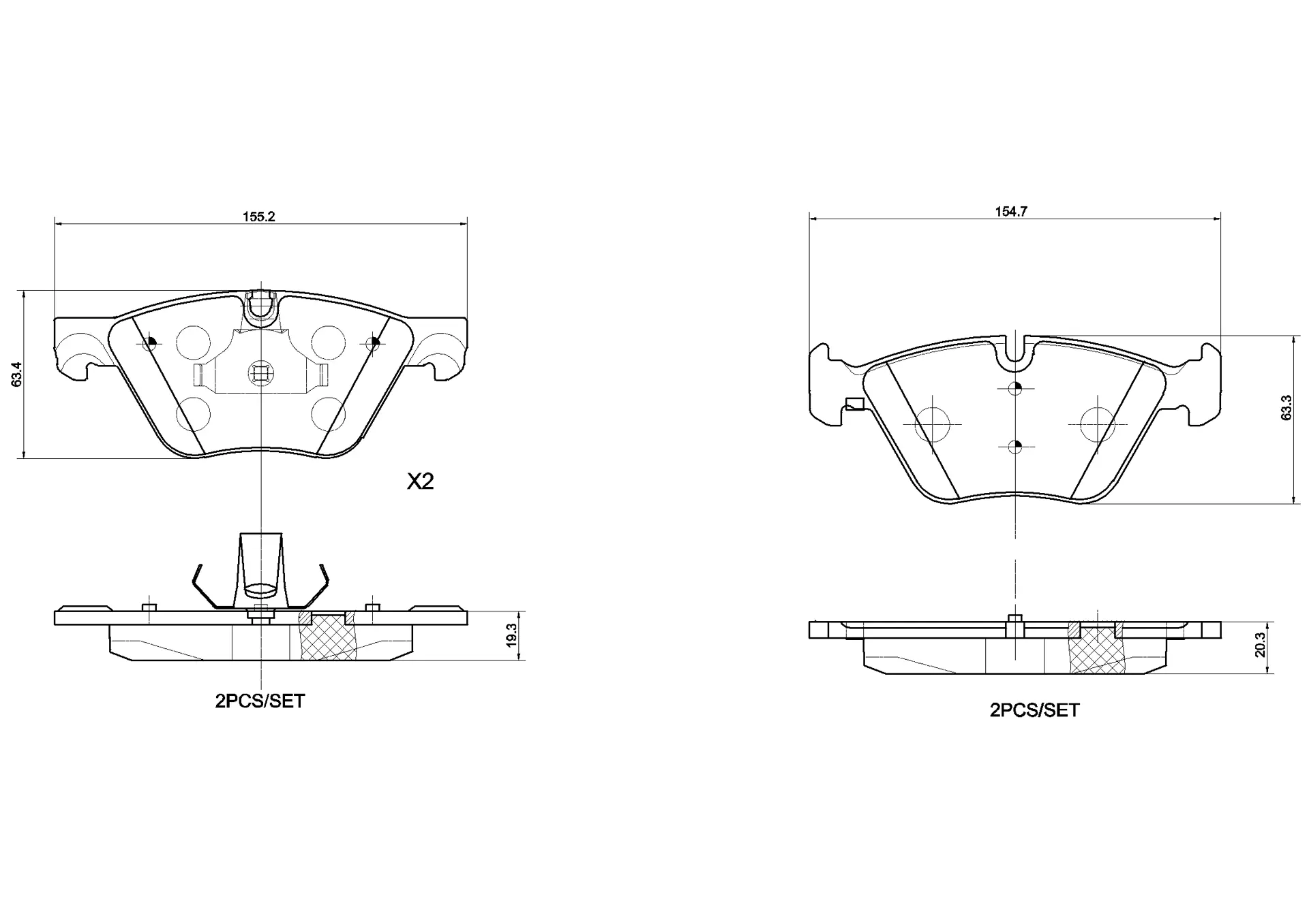 BMW 5 Serisi F10 518 d Ön Fren Balatası Delikli | BREMBO P06060X