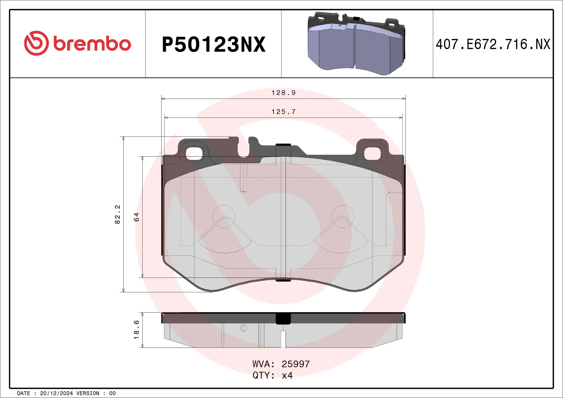 Mercedes C Serisi W205 C 180 Ön Fren Balatası Seramik | BREMBO P50123NX