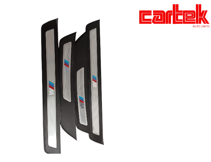 BMW 5 Series F10 Door Sill Bakelite SET M5 Logo 2010-16 Black | CARTEK TPBMWALM48