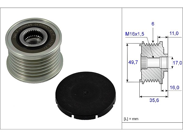 Mercedes C Serisi W203 C 220 CDI Alternatör Kasnağı | INA 535 0016 10