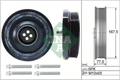 Bmw F10 N47 Krank Kasnağı Civatalı | INA 544013720