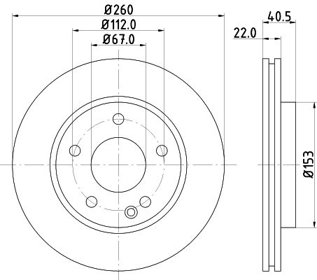 Mercedes A Serisi W168 Fren Diski Havalı Ön | HELLA 8DD 355 105-991