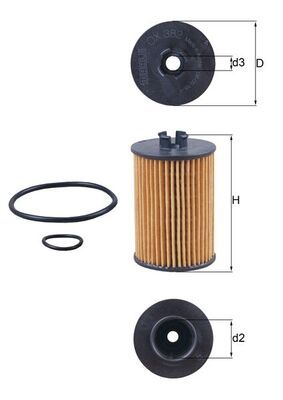 Mercedes A Serisi W169 A 150 M266 Yağ Filtresi | MAHLE OX 382D