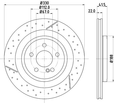 Mercedes GLA Serisi W156 Fren Diski Delikli Ön | HELLA 8DD 355 126-441
