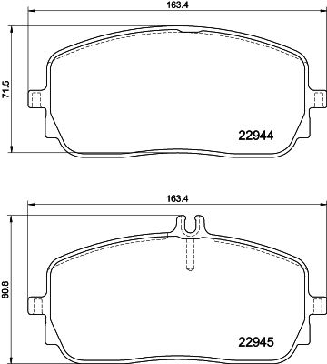 Mercedes A Serisi W167 2018 Fren Balatası Arka | HELLA 8DB 355 039-011