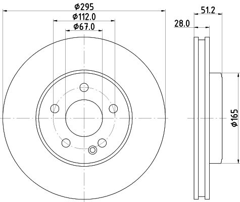 Mercedes B Serisi W246 Fren Diski Havalı Ön | HELLA 8DD 355 119-591