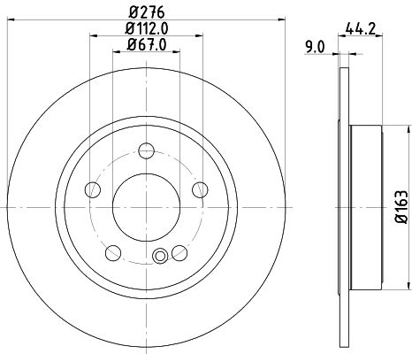 Mercedes A Serisi W176 Fren Diski Havasız Arka | HELLA 8DD 355 119-431