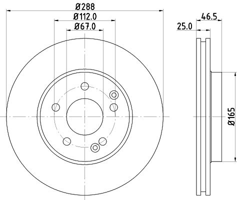 Mercedes C Serisi W203 Fren Diski Havalı Ön | HELLA 8DD 355 107-481