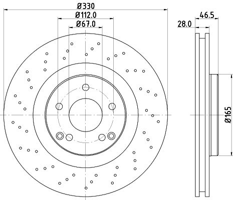 Mercedes C Serisi W203 Fren Diski Havalı Ön | HELLA 8DD 355 127-911