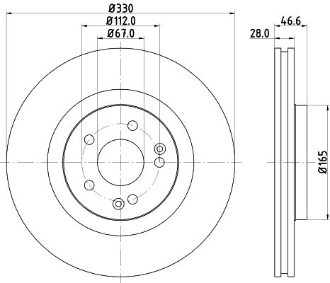 Mercedes C Serisi W203 Fren Diski Havalı Ön | HELLA 8DD 355 129-481