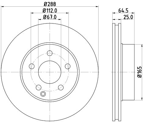 Mercedes C Serisi W204 Fren Diski Havalı Ön | HELLA 8DD 355 113-861