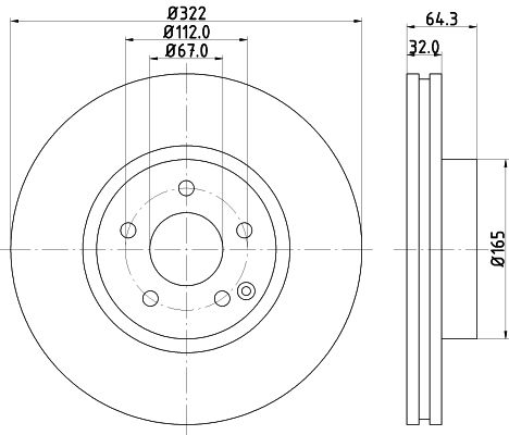 Mercedes E Serisi W212 Fren Diski Havalı Ön | HELLA 8DD 355 129-521