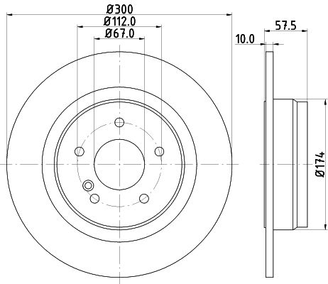 Mercedes C Serisi W204 Fren Diski Havasız Arka | HELLA 8DD 355 114-211