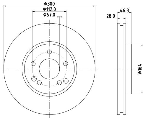 Mercedes C Serisi W203 Fren Diski Havalı Ön | HELLA 8DD 355 107-501