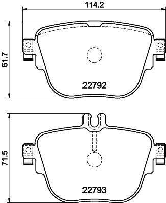 Mercedes E Serisi W213 Fren Balatası Arka | HELLA 8DB 355 032-161