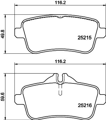 Mercedes GLA Serisi W156 Fren Balatası Arka | HELLA 8DB 355 019-741