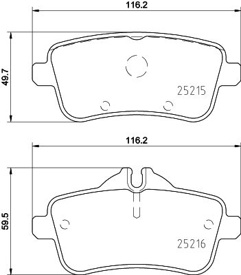 Mercedes GL Serisi W166 Fren Balatası Arka | HELLA 8DB 355 020-161