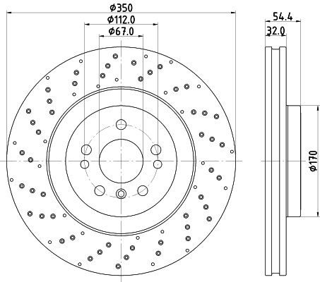 Mercedes GL Serisi W166 Fren Diski Havalı Ön | HELLA 8DD 355 122-541