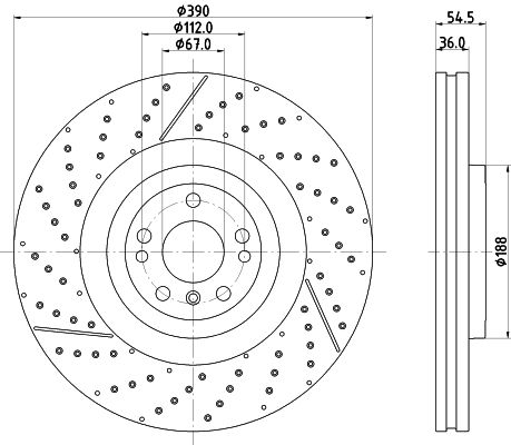 Mercedes GL Serisi W166 Fren Diski Havalı Ön | HELLA 8DD 355 134-711