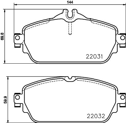 Mercedes C Serisi W205 Fren Balatası Arka | HELLA 8DB 355 021-551